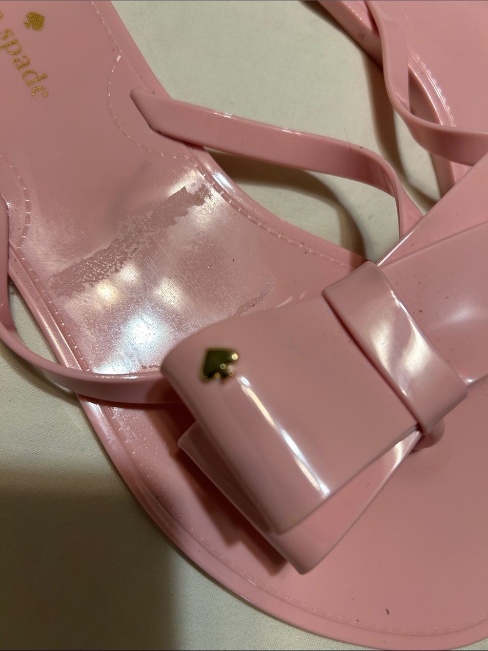 kate spade New York Pink Bow Jelly Slide Sandals - Picture 4 of 8